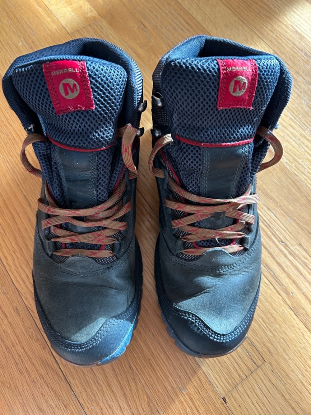 Merrell Men’s Navy and Tan Lace-Up Hiking Boots